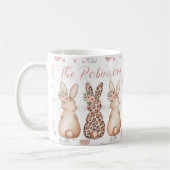 Boho Floral Bunnies Personalisiert Ostern Kaffeetasse (Links)