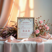 Boho Floral Bunny Beige Mama-osa Bar Sign Poster