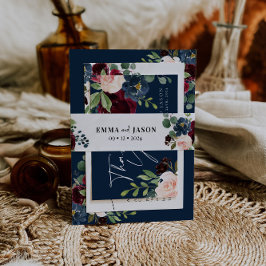 Boho Floral Burgundy Einladung Bly Band