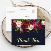 Boho Floral Burgundy Navy Hochzeit im Herbst Viele