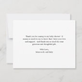 Boho Floral Burnt Orange Burgundy Babydusche Dankeskarte (Rückseite)