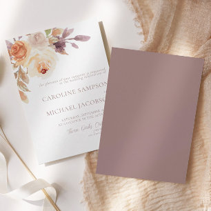 Boho Floral Burnt Orange Hochzeit im Herbst Einlad Einladung