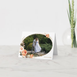 Boho Floral Burnt Orange Liebe und Dank Hochzeit Dankeskarte