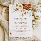 Boho Floral Burnt Orange Terracotta Wedding Einladung