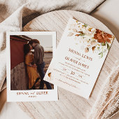 Boho Floral Burnt Orange Terracotta Wedding Einladung