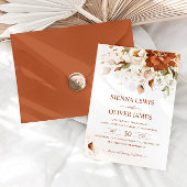 Boho Floral Burnt Orange Terracotta Wedding Einladung