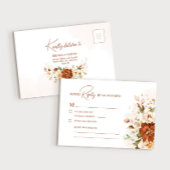 Boho Floral Burnt Orange Terracotta Wedding RSVP Karte