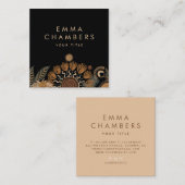 Boho Floral Business Card Quadratische Visitenkarte (Vorne/Hinten)