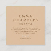 Boho Floral Business Card Quadratische Visitenkarte (Rückseite)