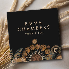 Boho Floral Business Card Quadratische Visitenkarte