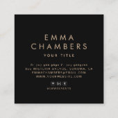 Boho Floral Business Card Quadratische Visitenkarte (Rückseite)