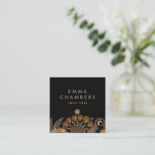 Boho Floral Business Card Quadratische Visitenkarte (Stehend Vorderseite)