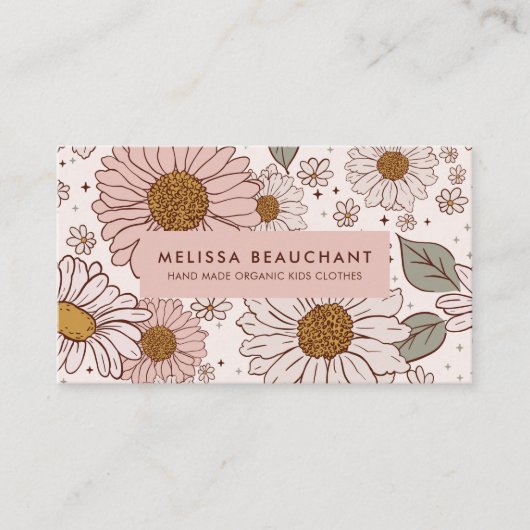 Boho Floral Business Card Visitenkarte (Vorderseite)