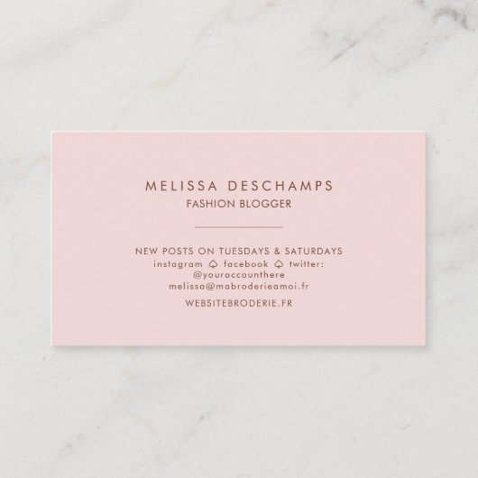 Boho Floral Business Card Visitenkarte (Rückseite)