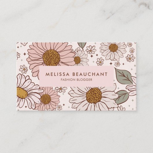 Boho Floral Business Card Visitenkarte (Vorderseite)