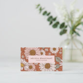 Boho Floral Business Card Visitenkarte (Stehend Vorderseite)