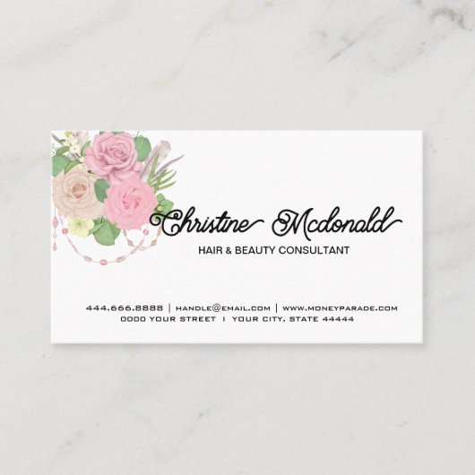 Boho Floral Business Cards - Design Ihre Online! Visitenkarte (Vorderseite)