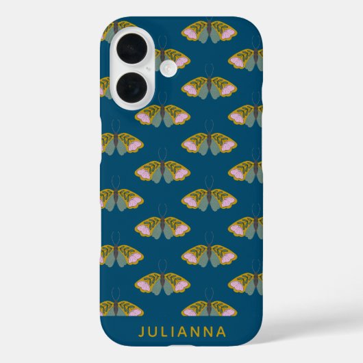 Boho Floral Butterfly Illustration Personalisiert Case-Mate iPhone Hülle (Rückseite)