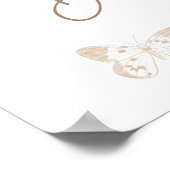 Boho Floral Butterfly Kisses Baby Dusche Willkomme Poster (Ecke)