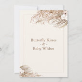 Boho Floral Butterfly Kisses Baby Shower Einladung (Rückseite)