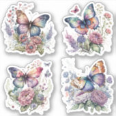 Boho floral Butterfly Sticker Bohemian Ästhetik (Vorderseite)