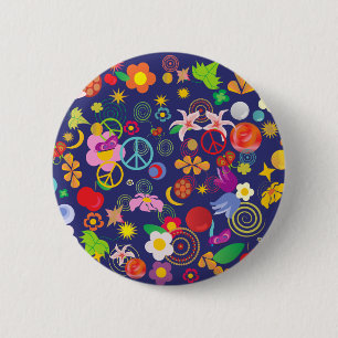 Boho floral button