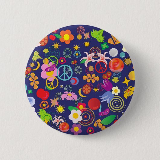 Boho floral button (Vorderseite)