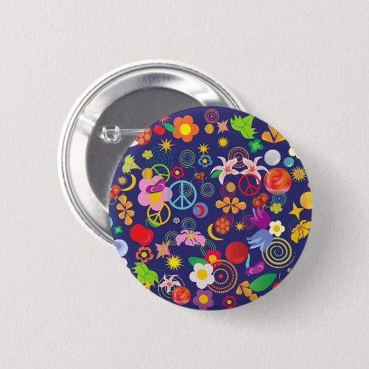 Boho floral button (Vorne & Hinten)