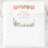 Boho Floral Cactus Baby Library Buchzeichen Quadratischer Aufkleber (Tasche)