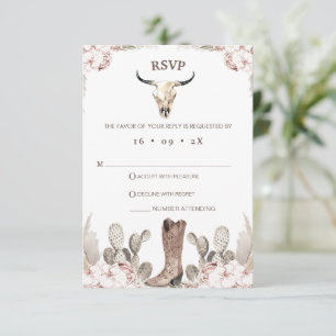 Boho Floral Cactus Rodeo 21. Geburtstag RSVP Card Karte