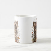 Boho Floral Cat Face Tasse - Stilvoll & witzig (Mittel)