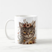 Boho Floral Cat Face Tasse - Stilvoll & witzig (Links)