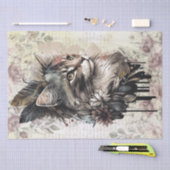 Boho Floral Cat Watercolor Seidenpapier (Handwerk)