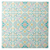 Boho Floral Ceramic Tile Fliese (Vorderseite)