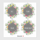 Boho Floral Chalkboard Kitchenette Label (Blatt)
