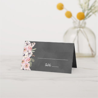 Boho Floral Chalkboard Platzkarte