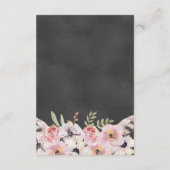 Boho Floral Chalkboard Wedding Detail Card Begleitkarte (Rückseite)