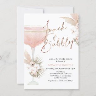 Boho Floral Champagne Brautparty Einladung