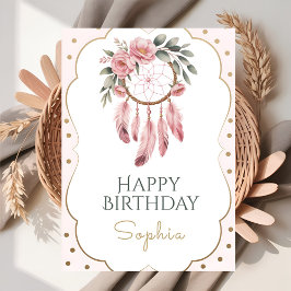 Boho Floral Chic Birthday Karte