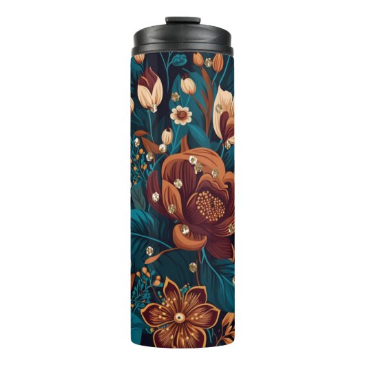 Boho Floral Chic Klasse Thermal Tumbler Thermosbecher (Vorderseite)