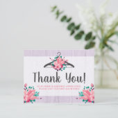 Boho Floral Clothes Hanger Boutique Danke Postkarte (Stehend Vorderseite)