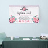 Boho Floral Clothes Hanger Closet Fashion Boutique Banner (Messeveranstaltung)