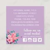 Boho Floral Clothes Hanger Closet Fashion Boutique Quadratische Visitenkarte (Rückseite)