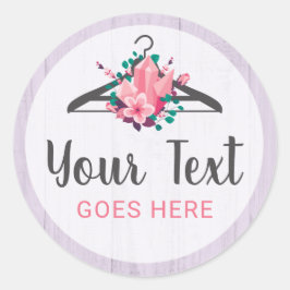 Boho Floral Clothes Hanger Closet Fashion Boutique Runder Aufkleber