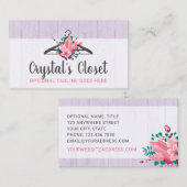 Boho Floral Clothes Hanger Closet Fashion Boutique Visitenkarte (Vorne/Hinten)