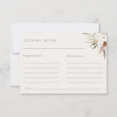 Boho Floral Cocktail Rezept Karte (Vorderseite)