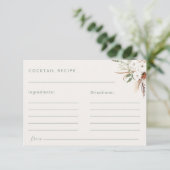 Boho Floral Cocktail Rezept Karte (Stehend Vorderseite)