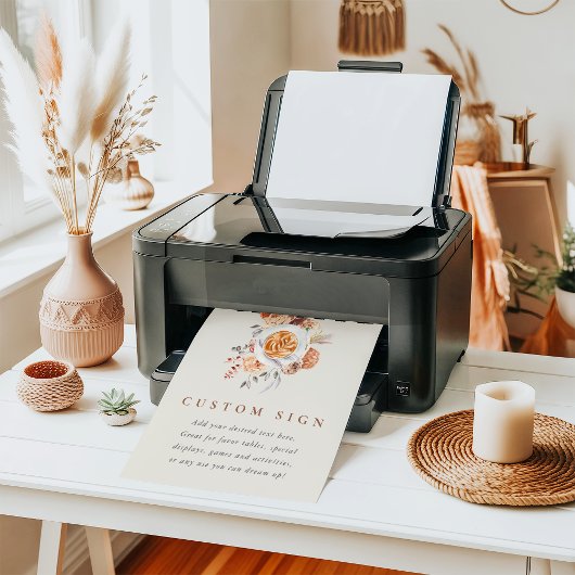 Boho Floral Coffee Brautparty Benutzerdefiniertes Poster