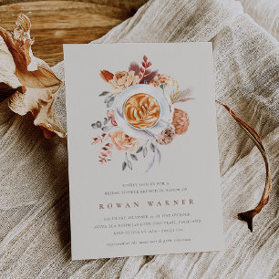 Boho Floral Coffee Brautparty Brunch Einladung