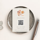 Boho Floral Coffee Brautparty QR-Code Begleitkarte